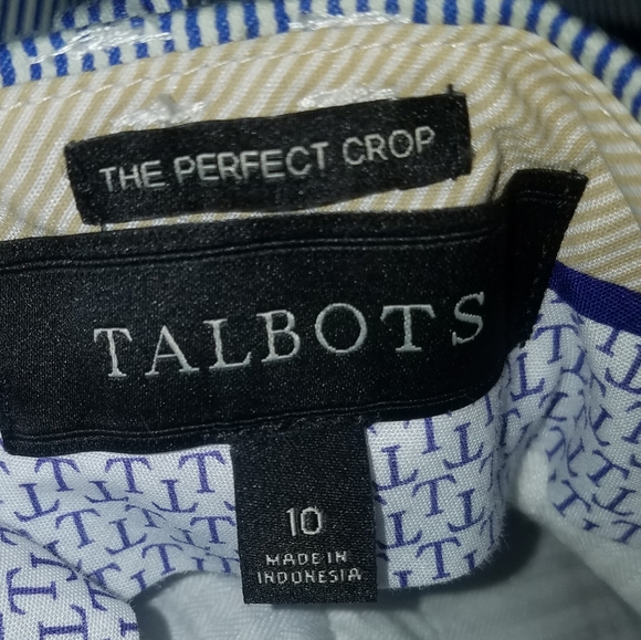 Ladies Talbots Crop Pants Size 10-- Blue/white - Picture 5 of 6